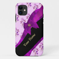 Lilac purple vintage floral flower pattern