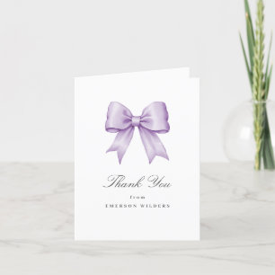 Lilac Purple Vintage Satin Bow Thank You card