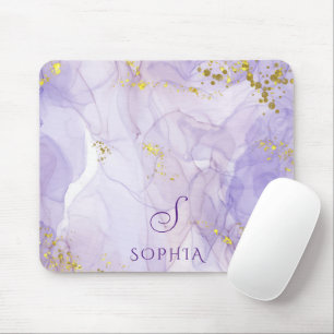 Lilac purple watercolor Ink Customisable Mouse Mat