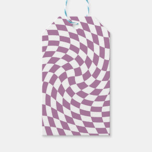 Lilac Purple Wedding Collection Check Chequered Gift Tags