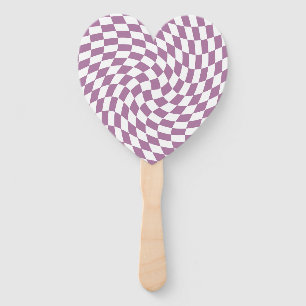 Lilac Purple Wedding Collection Check Chequered   Hand Fan
