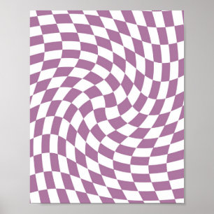 Lilac Purple Wedding Collection Check Chequered Poster