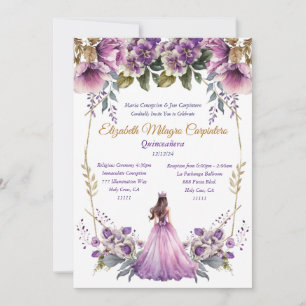Lilac Quinceañera Invitation