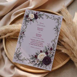 Lilac Reverie With Antique Flourishes Invitation