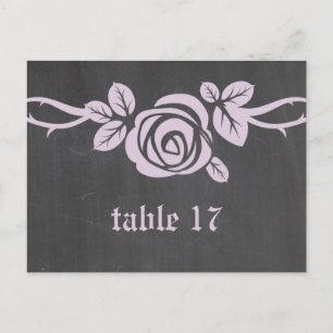 Lilac Rose Chalkboard Table Number Postcard