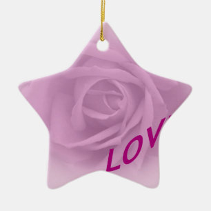Lilac Rose for Love Ceramic Tree Decoration