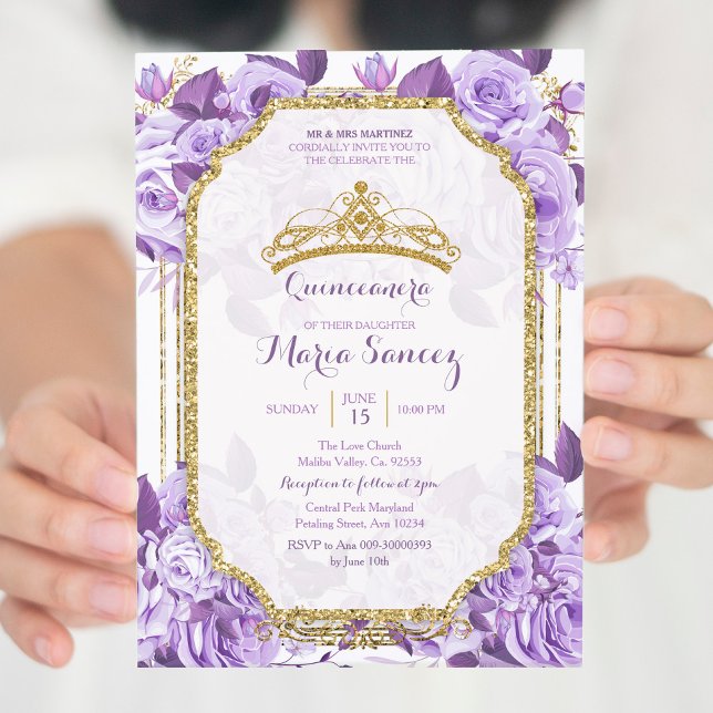 Lilac Rose Mexican Charra 15 Anos Invitation 2 (Creator Uploaded)