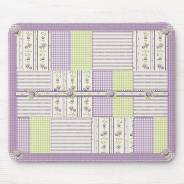 Lilac Rose Quilt Mousepad (Front)