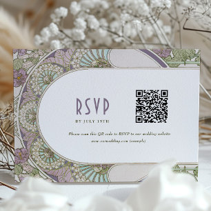 Lilac RSVP Insert Vintage Art Nouveau Deco Mucha Invitation