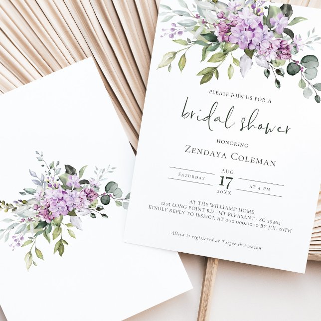 Lilac Sage Green Bridal Shower Invitation (Creator Uploaded)