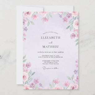 Lilac Sage Wildflower Wedding Invitation