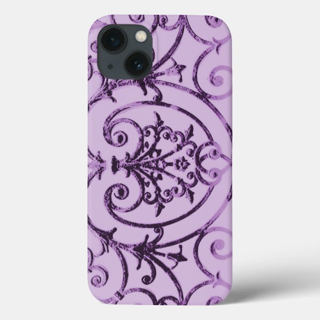 Lilac scrollwork pattern Case-Mate iPhone case (Back)
