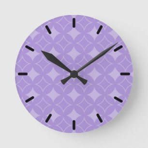 Lilac shippo pattern round clock