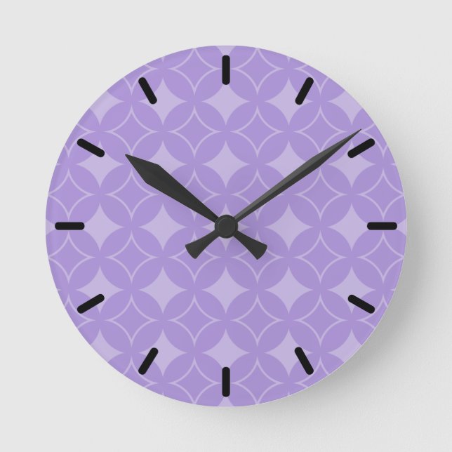 Lilac shippo pattern round clock (Front)