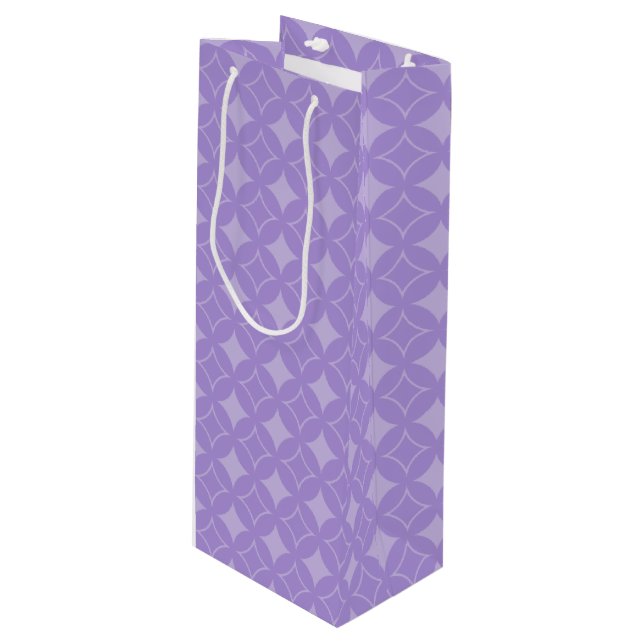 Lilac shippo pattern wine gift bag (Front Angled)