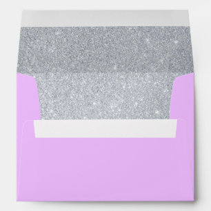 Lilac & Silver Glitter Envelope