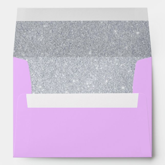 Lilac & Silver Glitter Envelope (Back (Bottom))