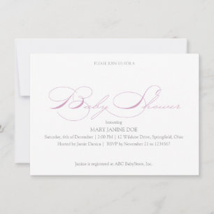 Lilac Simple Baby Shower Invitation