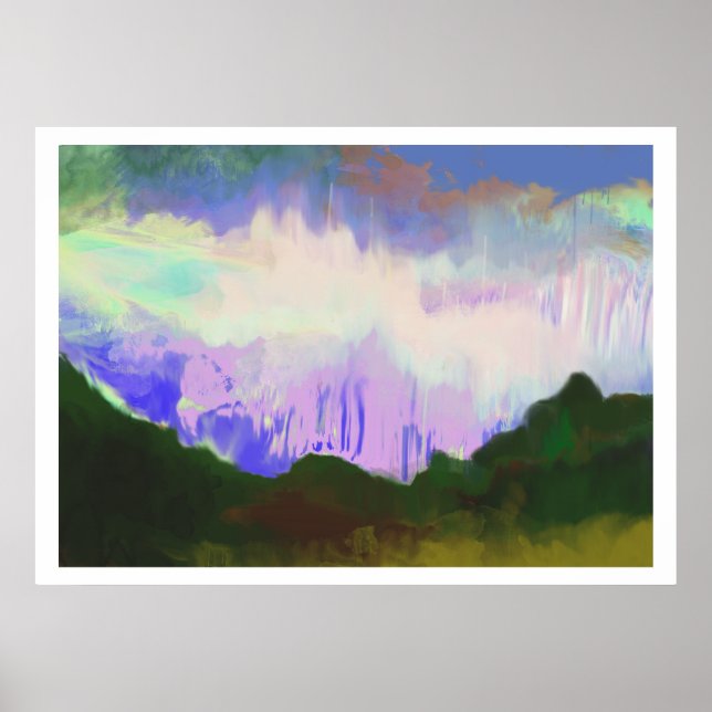 Lilac sky and mountain poster (Front)