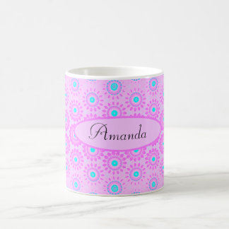 Lilac, Sky Blue and Pink Flowers Coffee Mug