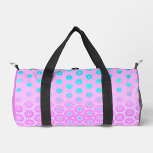Lilac, Sky Blue and Pink Flowers Duffle Bag