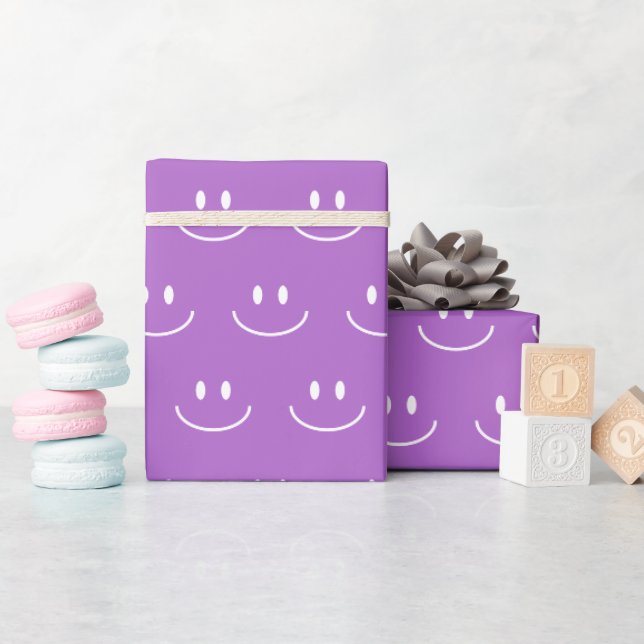 Lilac Smile Pattern Wrapping Paper (Baby Shower)