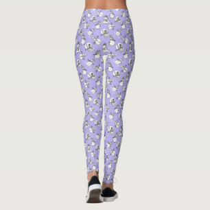 Lilac Snowmen Pattern Cute Christmas Leggings