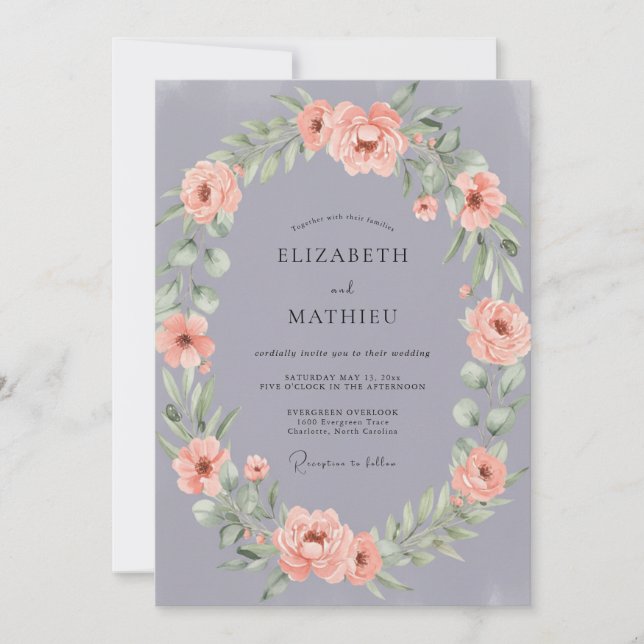 Lilac Soft Blossom Wedding Invitation (Front)