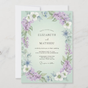 Lilac Soft Botanical Wedding Invitation