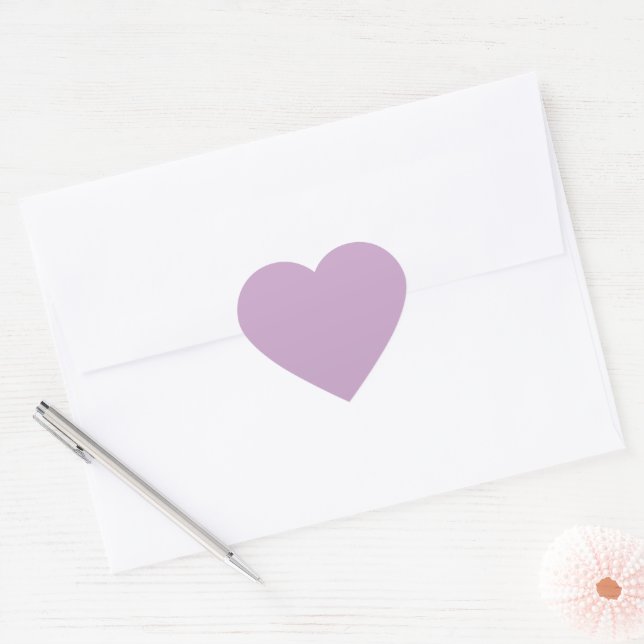Lilac Solid Colour Heart Sticker (Envelope)