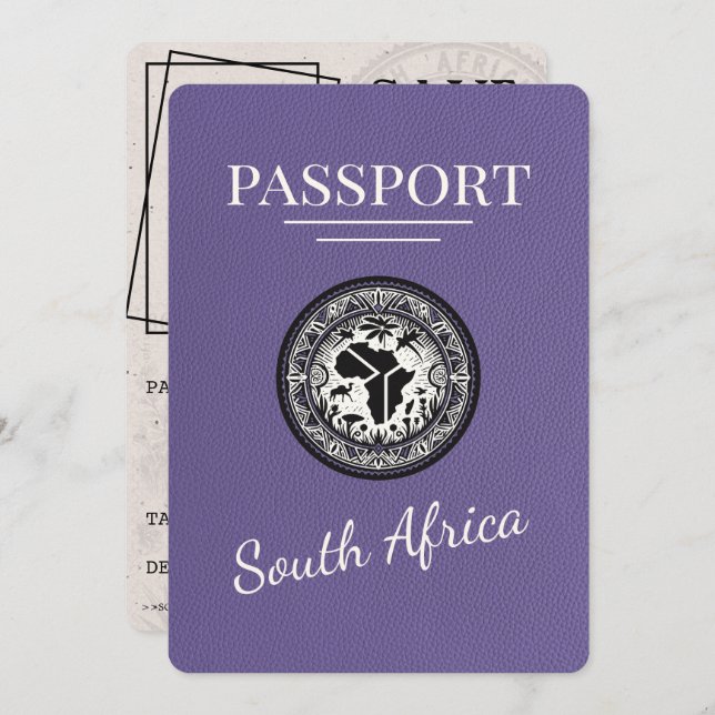 Lilac South Africa Passport Save The Date (Front/Back)
