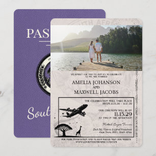 Lilac South Africa Passport Wedding Invitation