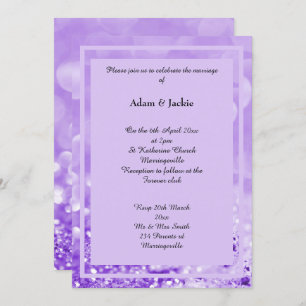 LILAC SPARKLE LAYER BOKEH PRINT WEDDING INVITATION