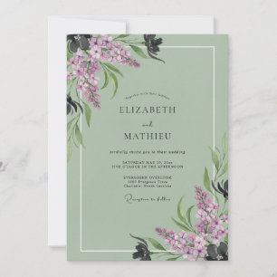 Lilac Sprig Eucalyptus Wedding Invitation