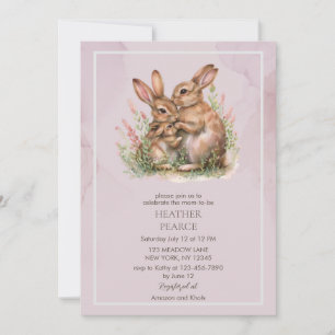 Lilac Spring Bunny Baby Shower Invitation