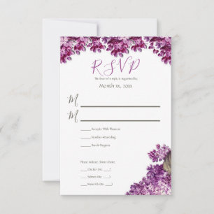 Lilac Spring Garden Wedding RSVP Card