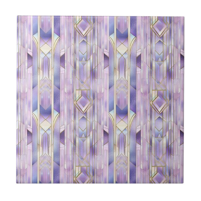 Lilac Stained Glass Elegance Tile (Front)