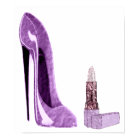 Lilac Stiletto shoe and lipstick art  Poster