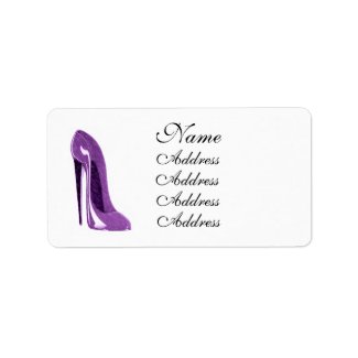 Lilac Stiletto Shoe Art Avery Label