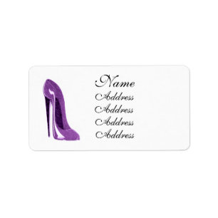 Lilac Stiletto Shoe Art Avery Label