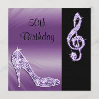 Lilac Stiletto & Treble Cleft 50th Birthday
