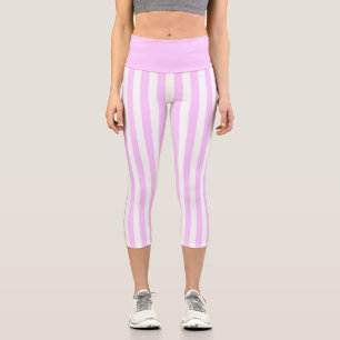 Lilac Stripe vertical High Waisted Capris