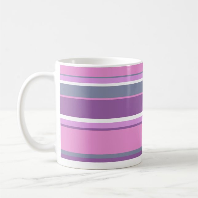 Lilac stripes coffee mug (Left)
