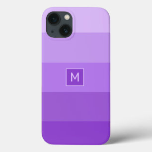 Lilac Stripes custom monogram phone cases