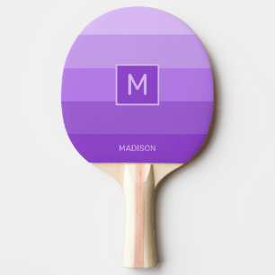 Lilac Stripes custom monogram Ping Pong Paddle