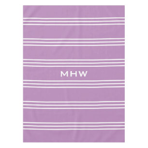 Lilac Stripes custom monogram table cloths