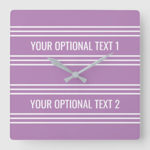Lilac Stripes custom wall clock