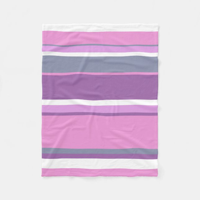 Lilac stripes fleece blanket (Front)