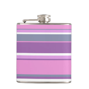 Lilac stripes hip flask