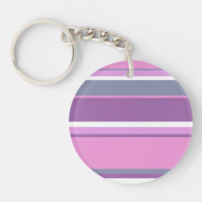 Lilac stripes key ring (Front)